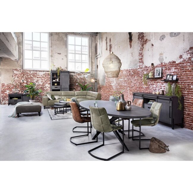 Lamulux Sideboard Space 2 Schiebetüren, 4 Schubladen, 2 offene Fächer