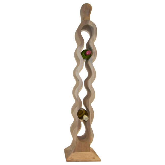 Eastfurn Massivholz Weinregal "Wave" für 6 Flaschen