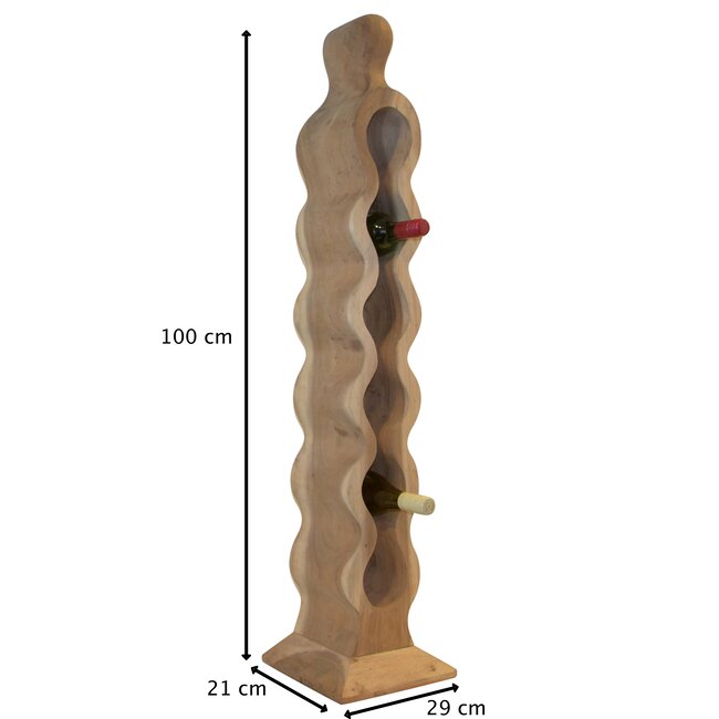 Eastfurn Massivholz Weinregal "Wave" für 6 Flaschen