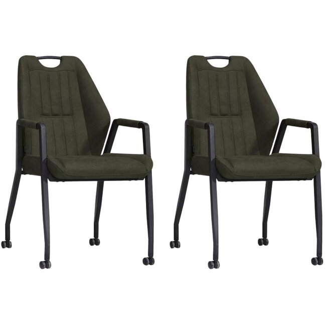 MX Sofa Krzesło Axa na kółkach - Moss - zestaw 2 szt