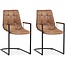 MX Sofa Chair Condor with armrest freeswing leg color Cognac - set of 2 chairs
