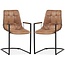 MX Sofa Chair Condor with armrest freeswing leg color Cognac - set of 2 chairs