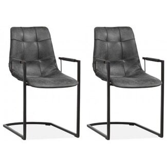 MX Sofa Chaise Condor - Anthracite (lot de 2 chaises)