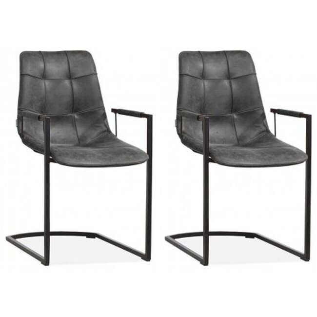 MX Sofa Condor chair with armrest and freeswing base, color Anthracite - set of 2 chairs