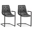 MX Sofa Krzesło Condor z podłokietnikiem i podstawą freeswing, kolor antracytowy – zestaw 2 krzeseł