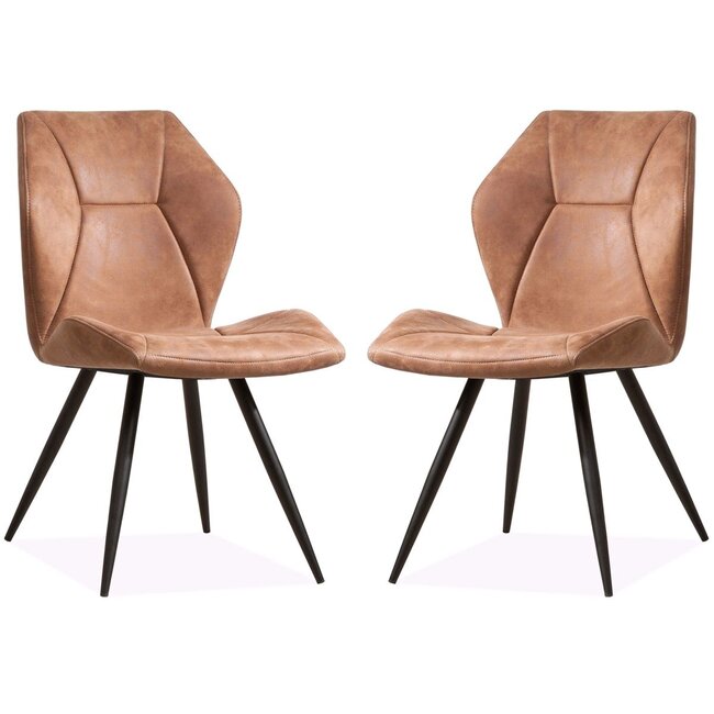 MX Sofa Chaise Tesla - Cognac - lot de 2 chaises