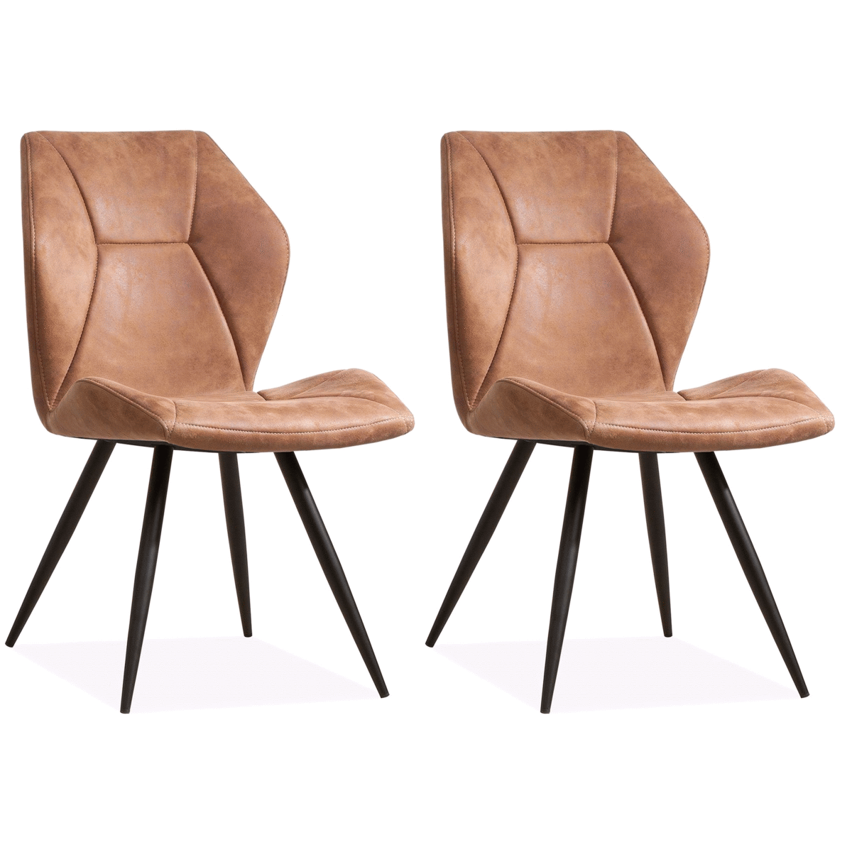 MX Tesla chair - Cognac - set of 2 chairs Decomeubel