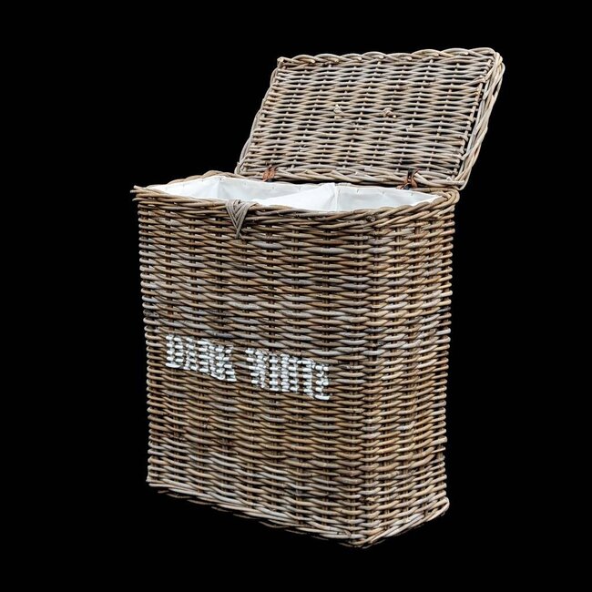 Decomeubel Rattan laundry basket kubu gray