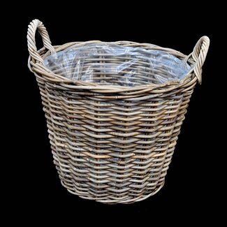 Round rattan basket