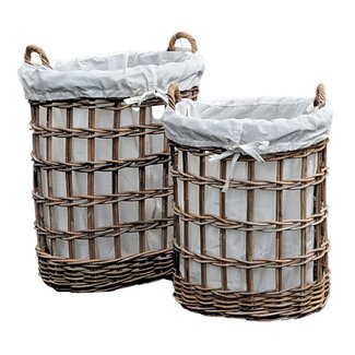 Panier à linge en rotin kubu gris