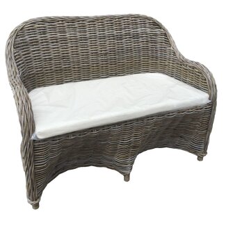 Decomeubel DecoFurniture Canapé 2 places en rotin Kubu Gris avec Coussin