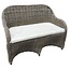 Decomeubel DecoMeubel Rattan 2-seater sofa Kubu Gray with Cushion