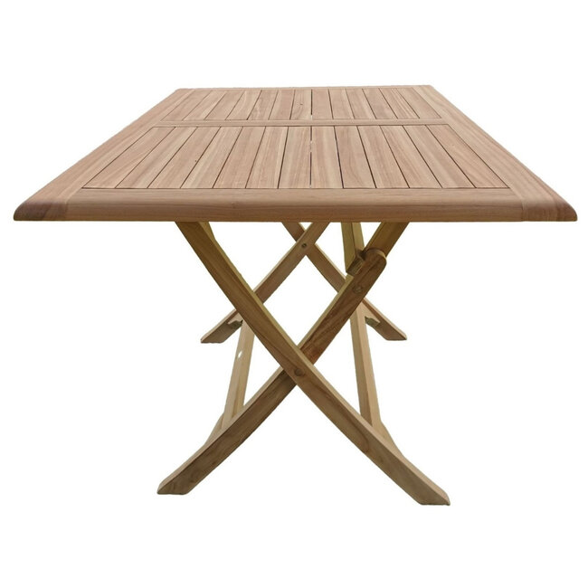 Decomeubel Rechteckiger klappbarer Gartentisch aus Teakholz 120 x 80 cm