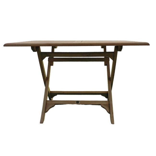 Decomeubel Table de jardin rectangulaire pliante en teck 120 x 80 cm