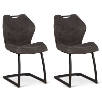 MX Sofa Chaise Riva - Graphite (lot de 2 chaises)