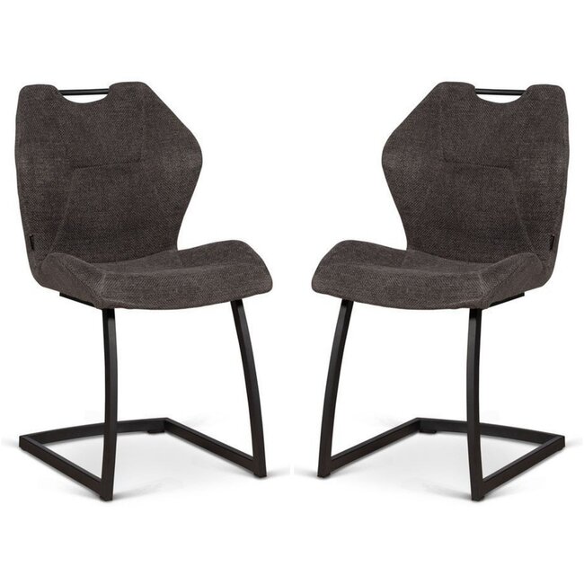 MX Sofa Krzesło Riva - Grafit - zestaw 2 krzeseł