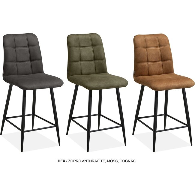 MX Sofa Barstuhl Dex - Anthrazit (2er-Set)