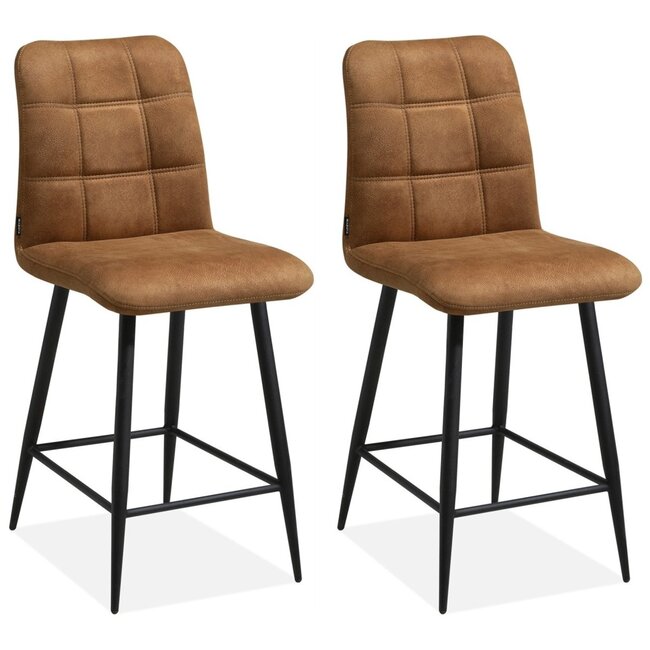MX Sofa Chaise de bar Dex - Cognac (lot de 2 chaises)