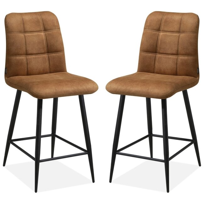 MX Sofa Chaise de bar Dex - Cognac (lot de 2 chaises)