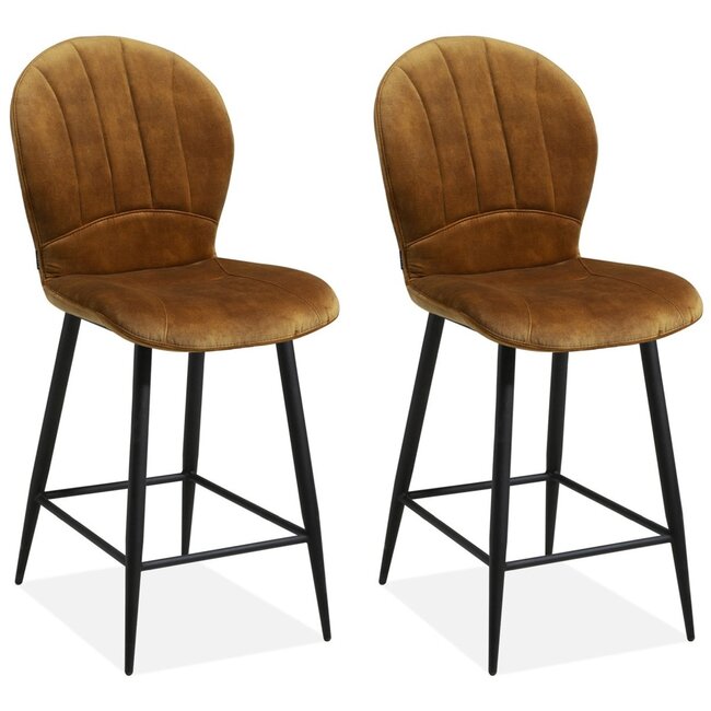 MX Sofa Krzesło barowe Fast - Koniak (zestaw 2 krzeseł)