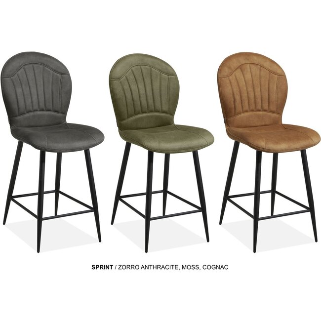 MX Sofa Chaise de bar Sprint - Vert mousse (lot de 2 chaises)