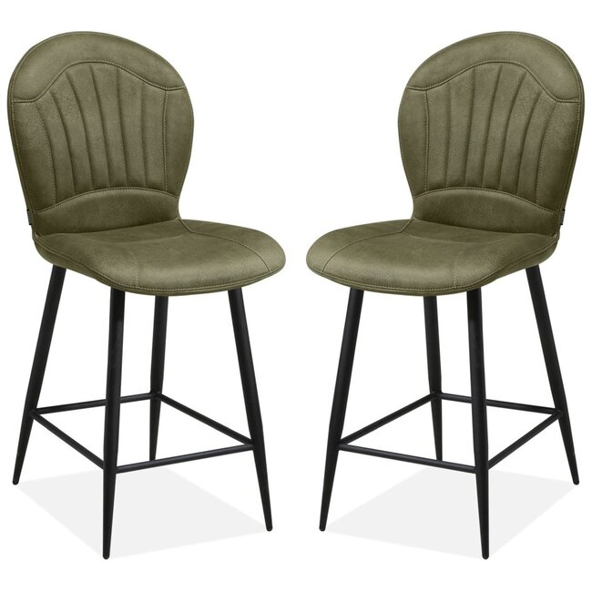 MX Sofa Chaise de bar Sprint - Vert mousse (lot de 2 chaises)