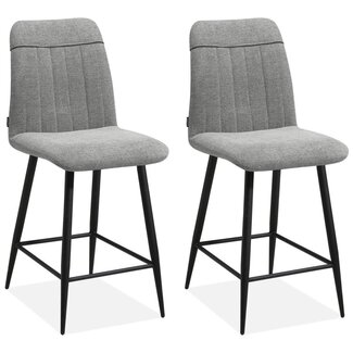 MX Sofa Krzesło barowe Pumba - Jasnoszary (zestaw 2 krzeseł)