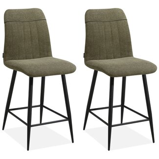 MX Sofa Chaise de bar Pumba - Vert tortue (lot de 2 chaises)