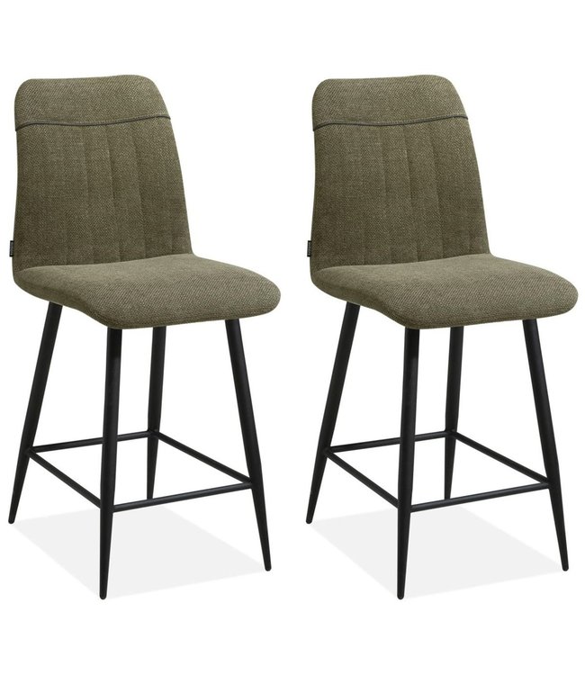 MX Sofa Chaise de bar Pumba - Vert tortue (lot de 2 chaises)