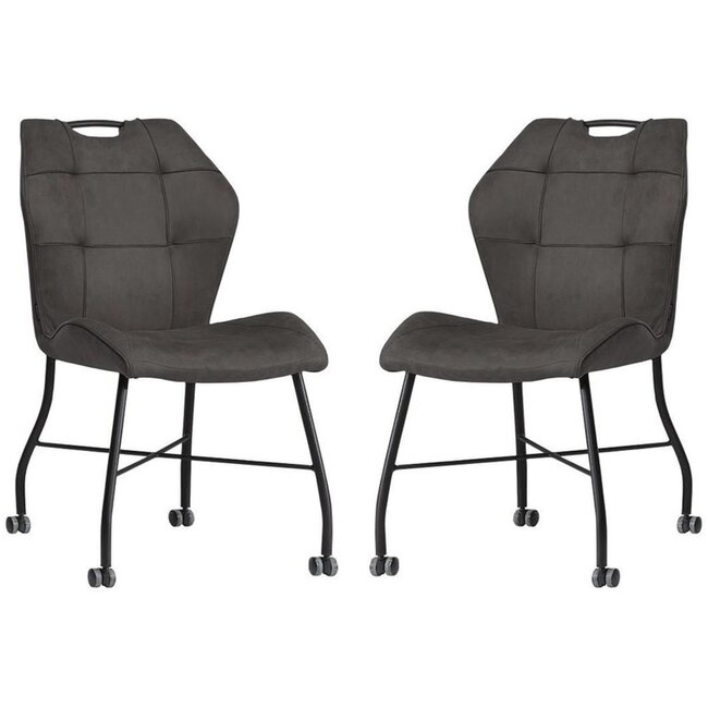 MX Sofa Chaise de salle à manger Lee - Anthracite (lot de 2 pièces)