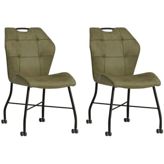 MX Sofa Krzesło do jadalni Lee - oliwkowa zieleń (zestaw 2 szt.)