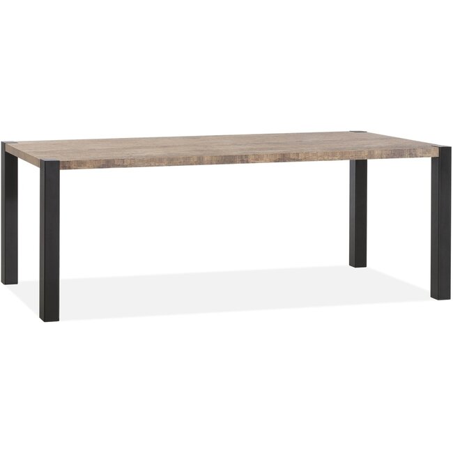 Lamulux Sandwich table -2 black metal legs - through-hole