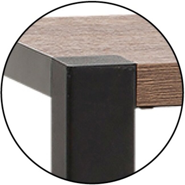 Lamulux Sandwichtisch - 2 schwarze Metallbeine - durchgehend