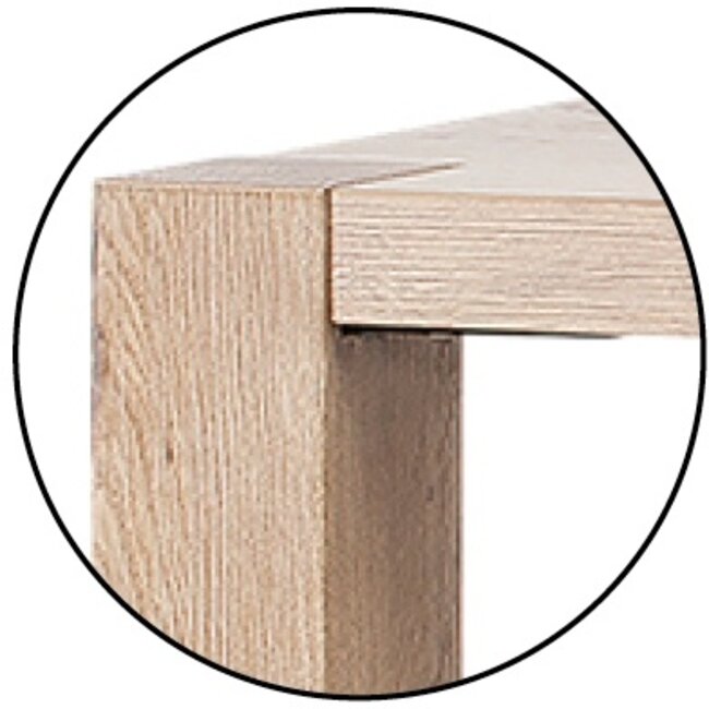 Lamulux Table sandwich - 4 pieds Lamulux - traversante