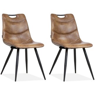 MX Sofa Stuhl Barossa Farbe Cognac (Set mit 2 Stühlen)