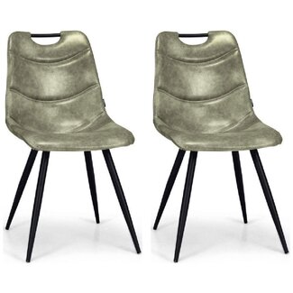 MX Sofa Stoel Barossa - olijfgroen (set van 2 stoelen)