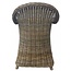 Decomeubel Chaise en Rotin Kubu Gris avec Coussin Blanc - lot de 6 chaises