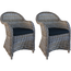 Decomeubel Rattan Chair Kubu Gray with black Cushion - 2 chairs