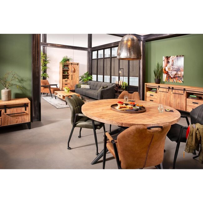 Lamulux Buffet Vigo - Large - 2 portes coulissantes, 4 tiroirs, 2 compartiments ouverts