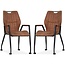 MX Sofa Stoel Olympic met wielen - Cognac - set van 2 stuks