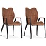 MX Sofa Krzesło olimpijskie na kółkach - Koniak - zestaw 2 szt