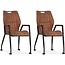 MX Sofa Stoel Olympic met wielen - Cognac - set van 2 stuks