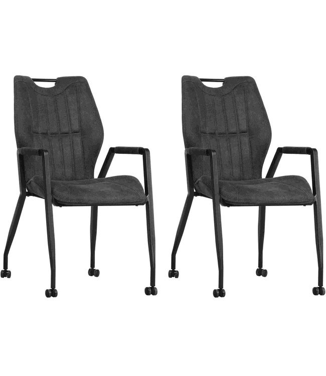 MX Sofa Chair Olympic with wheels - Anthracite - set of 2 pieces