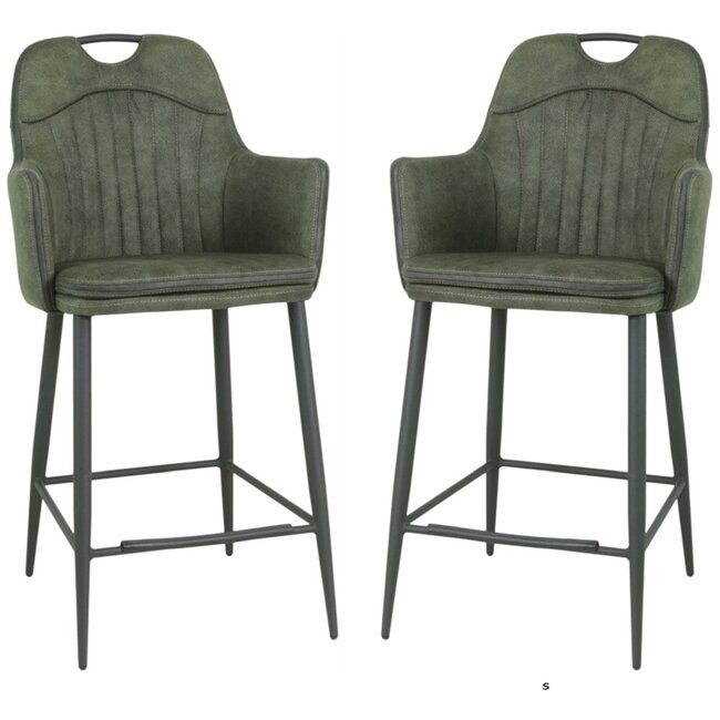 MX Sofa Barstoel Morris - Mosgroen (set van 2 stoelen)