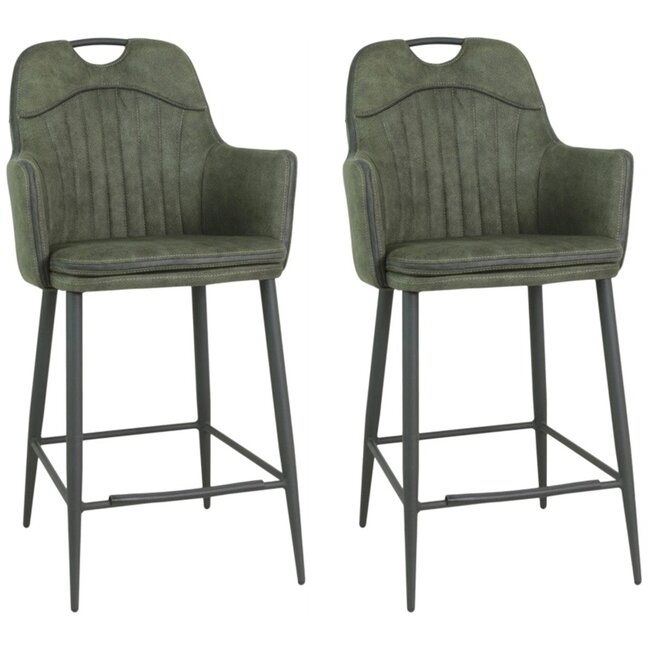 MX Sofa Krzesło barowe Morris - Zielony mech (zestaw 2 krzeseł)