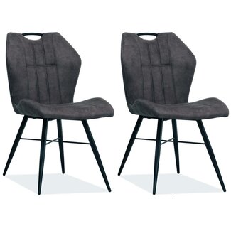 MX Sofa Eetkamerstoel Scala - Antraciet (set van 2 stoelen)