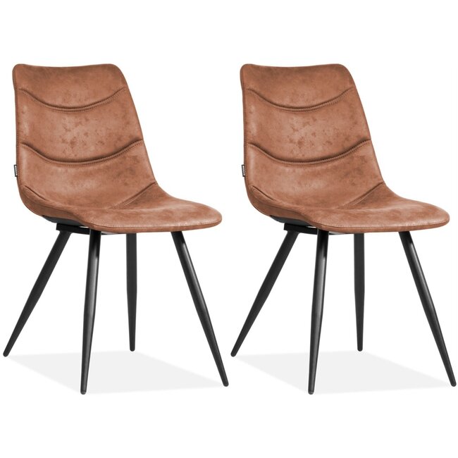 MX Sofa Krzesło Crazy - Cognac (zestaw 2 krzeseł)
