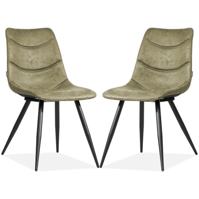 MX Sofa Chaise Crazy - Olive (lot de 2 chaises)