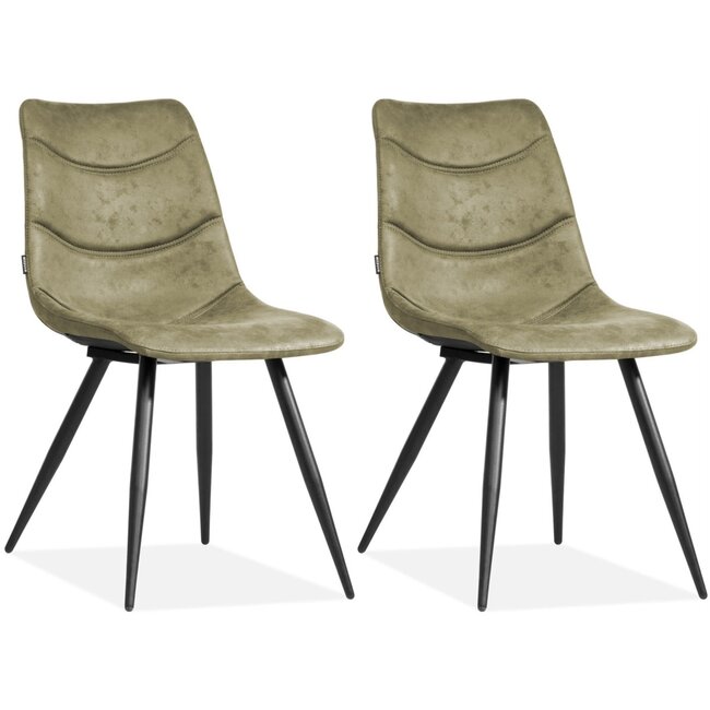MX Sofa Chaise Crazy - Olive (lot de 2 chaises)