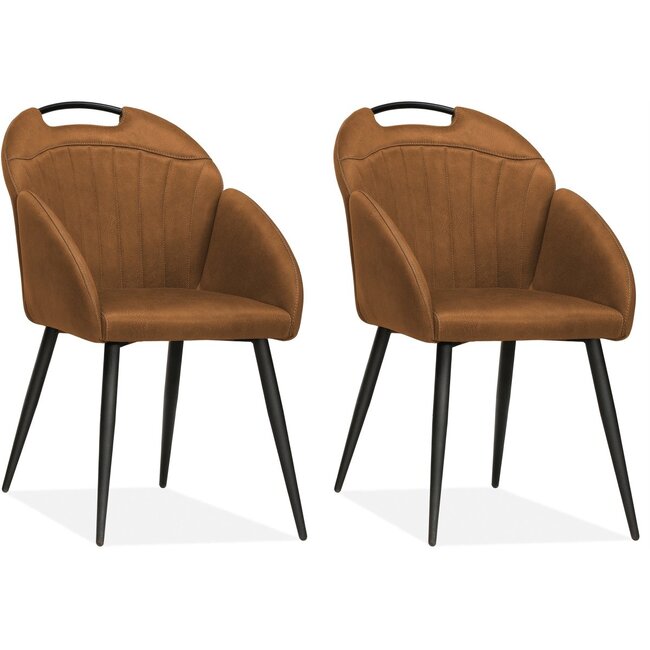 MX Sofa Krzesło Belize - Cognac (zestaw 2 krzeseł)